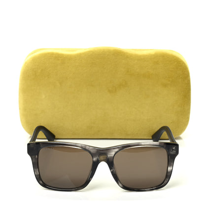 Gucci Square Frame Web Sunglasses GG0008SA Brown Black 6 of 6