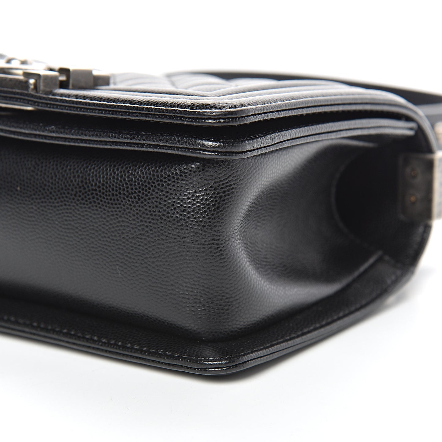 Caviar Quilted Small Boy Flap Black