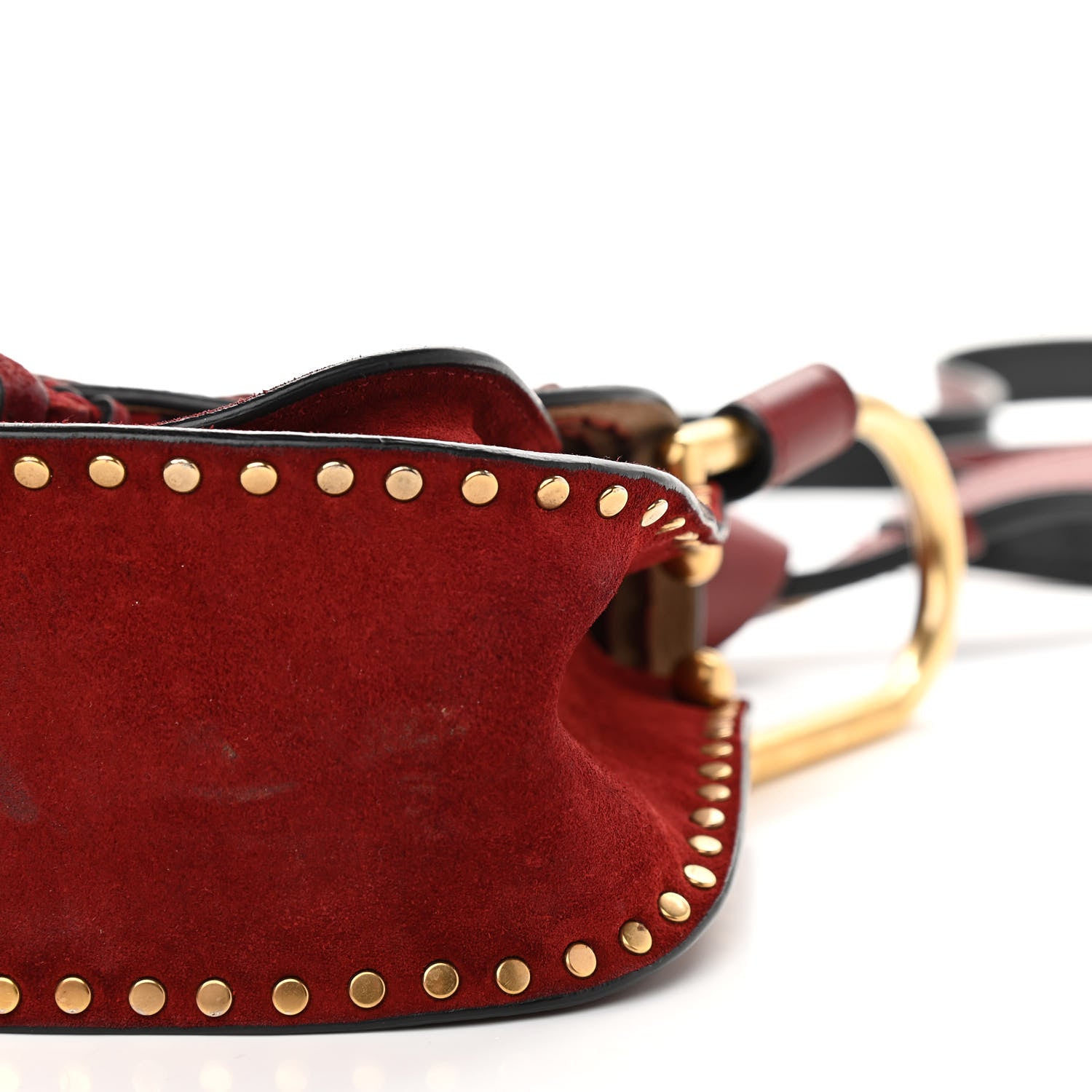 Chloe Suede Calfskin Braided Mini Hudson Shoulder Bag Sienna Red 8 of 12