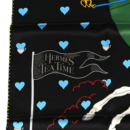 Hermes Silk Tea Time Scarf 70 Black 3 of 6