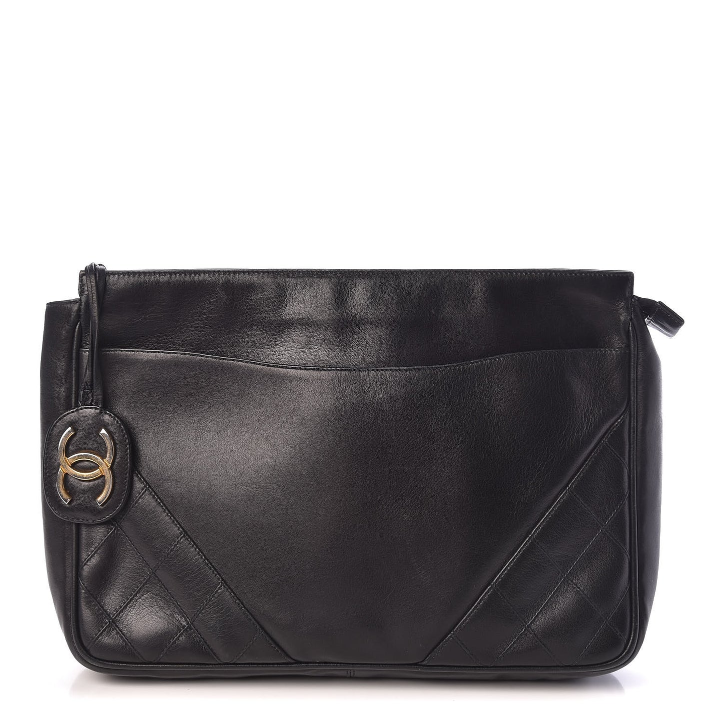 Lambskin Quilted Clutch Black