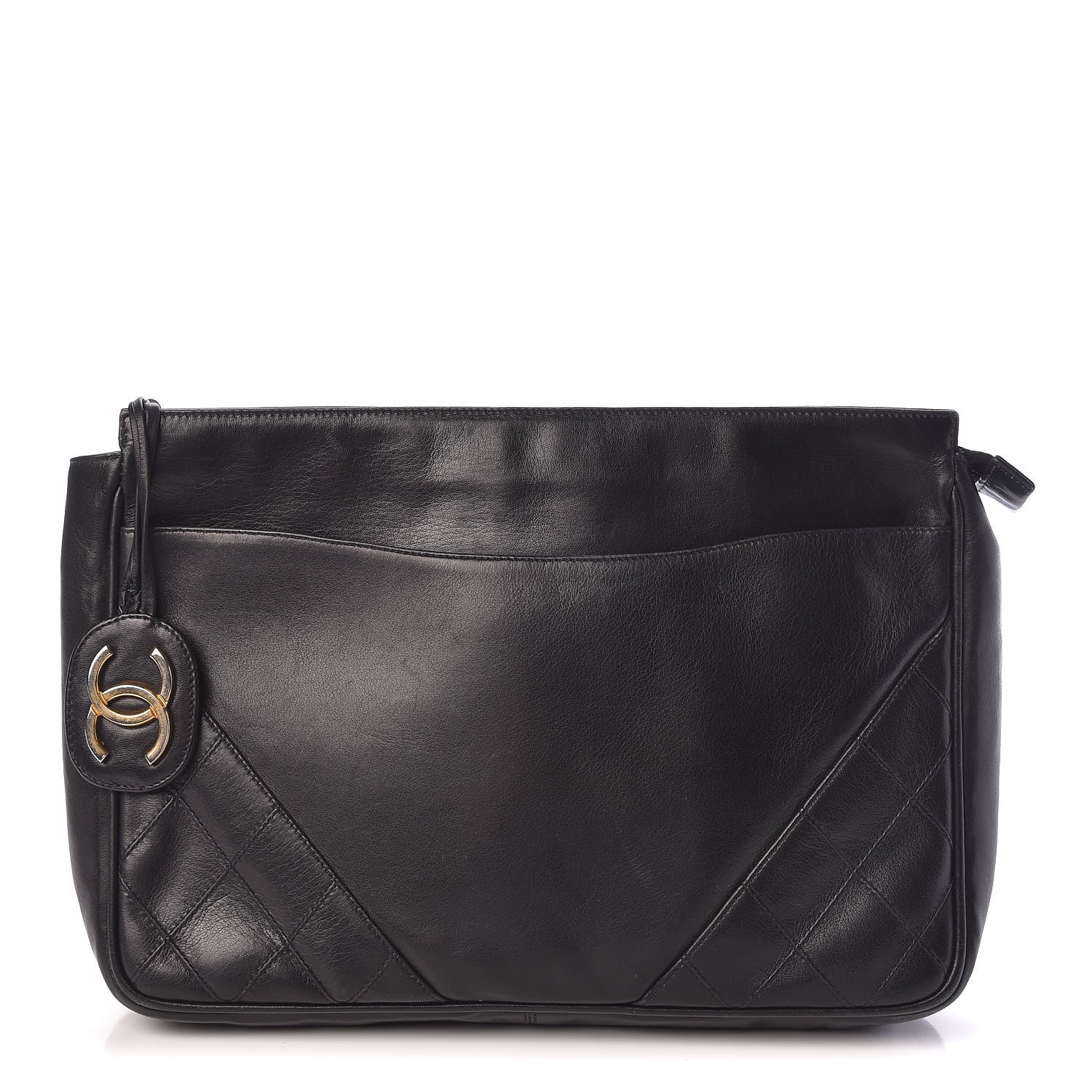 Chanel Lambskin Quilted Clutch Black 1 of 10