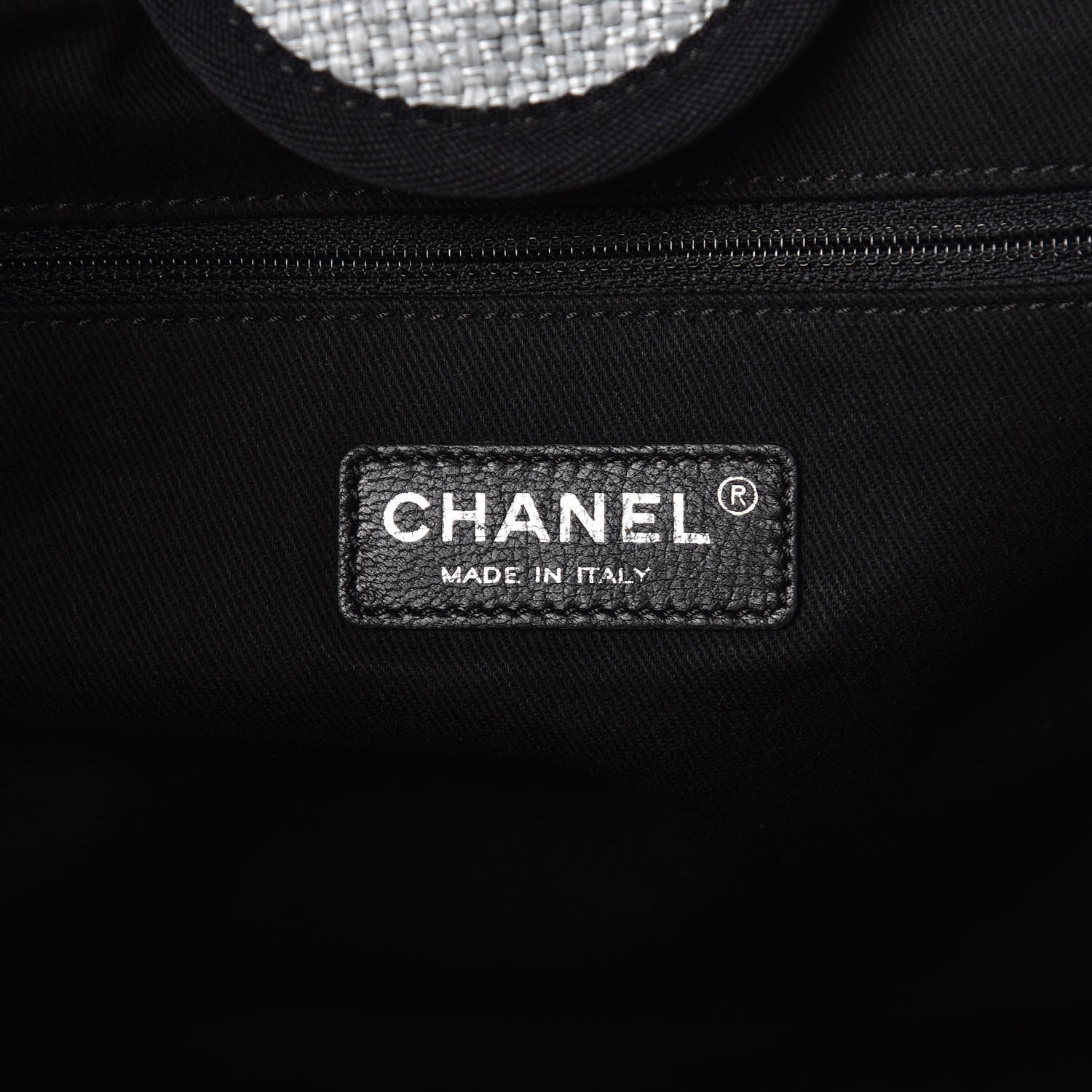 Chanel Woven Straw Raffia Large Deauville Tote Grey 7 of 10