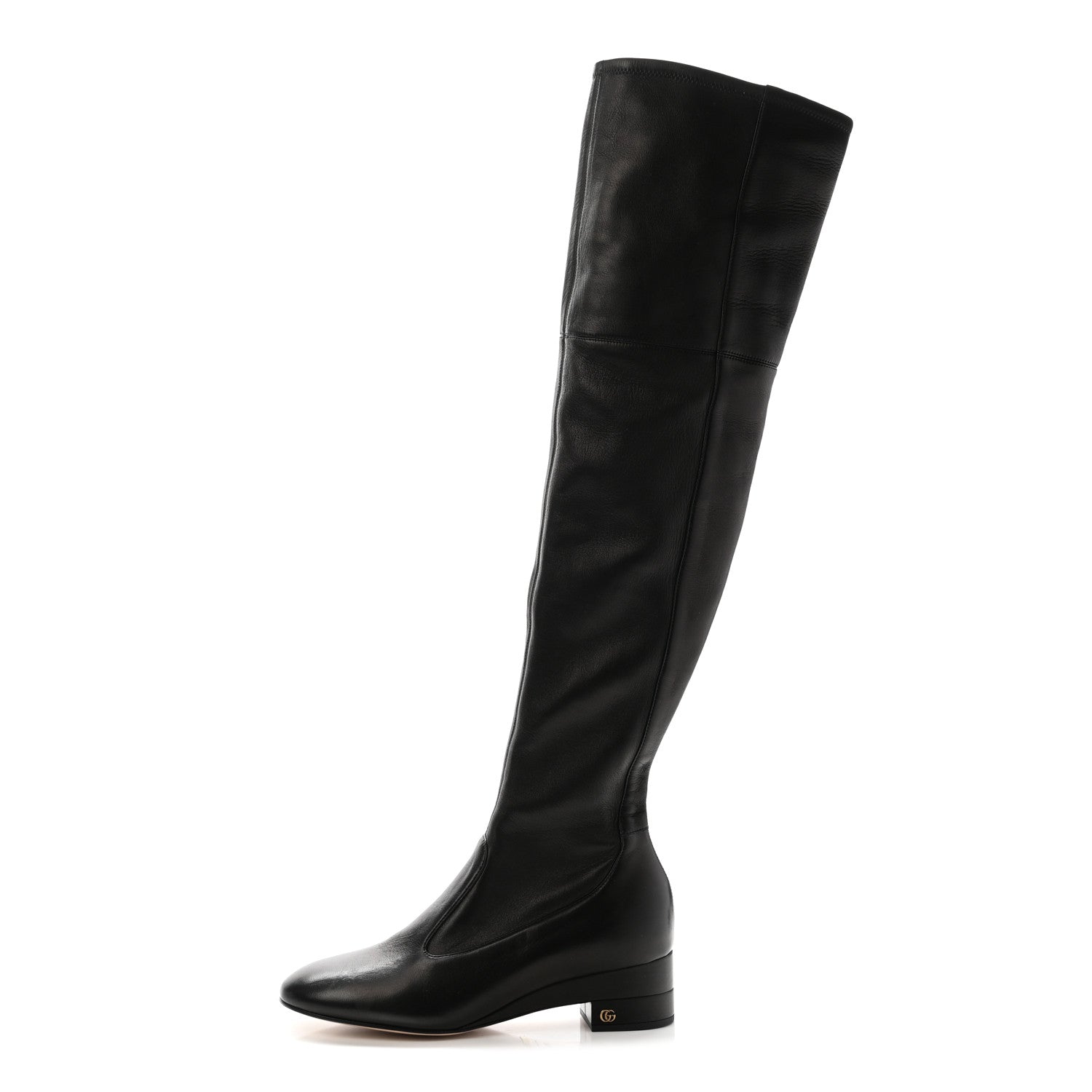 Gucci Nappa Claus Over The Knee Boots 38.5 Black 1 of 15