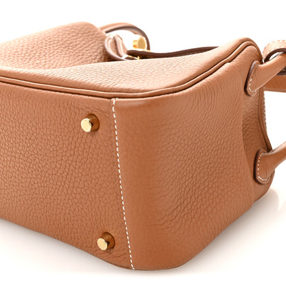 Hermes Taurillon Clemence Mini Lindy 20 Gold 10 of 10