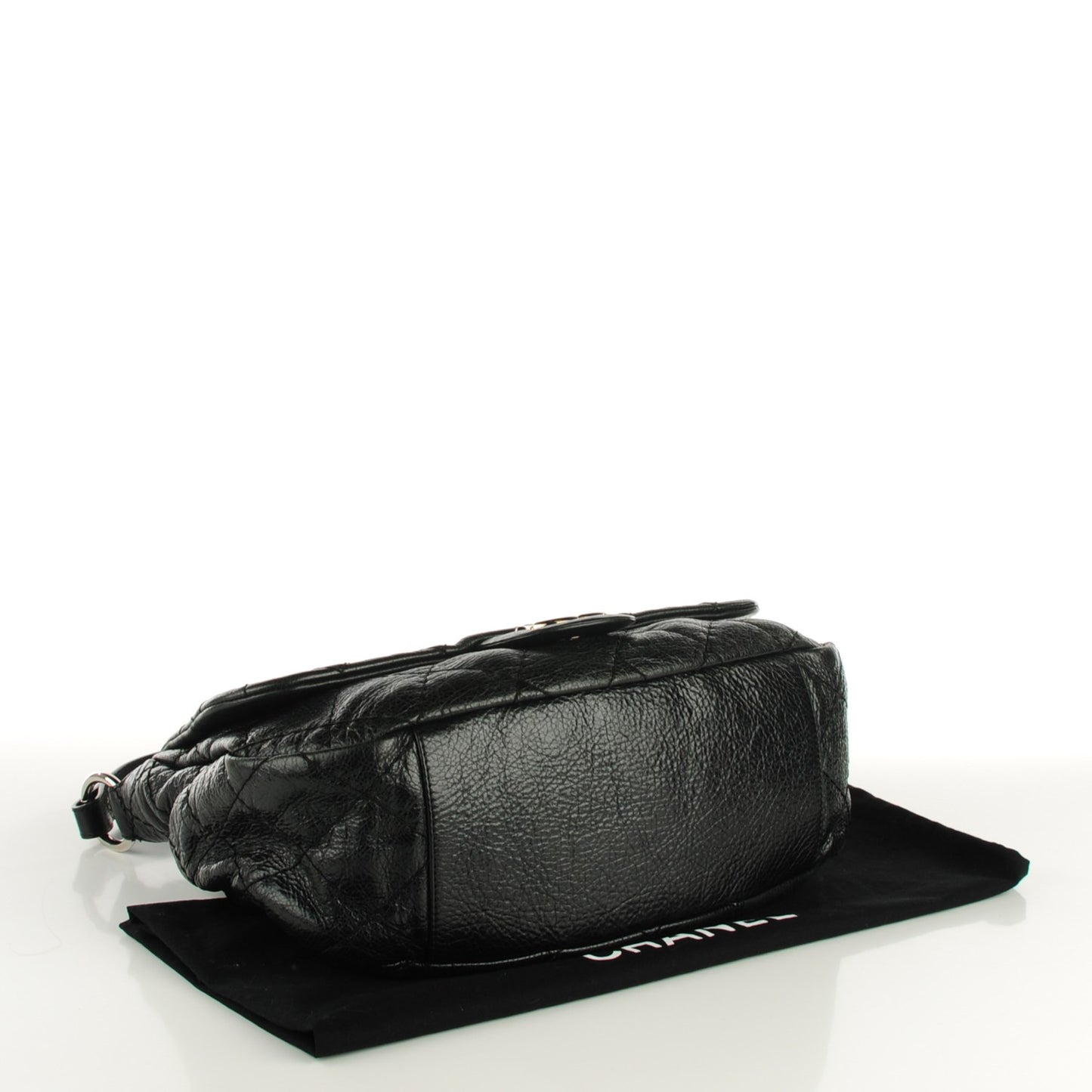 Glazed Calfskin XL On The Road Flap Black