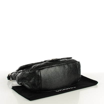 Chanel Glazed Calfskin XL On The Road Flap Black 4 of 7