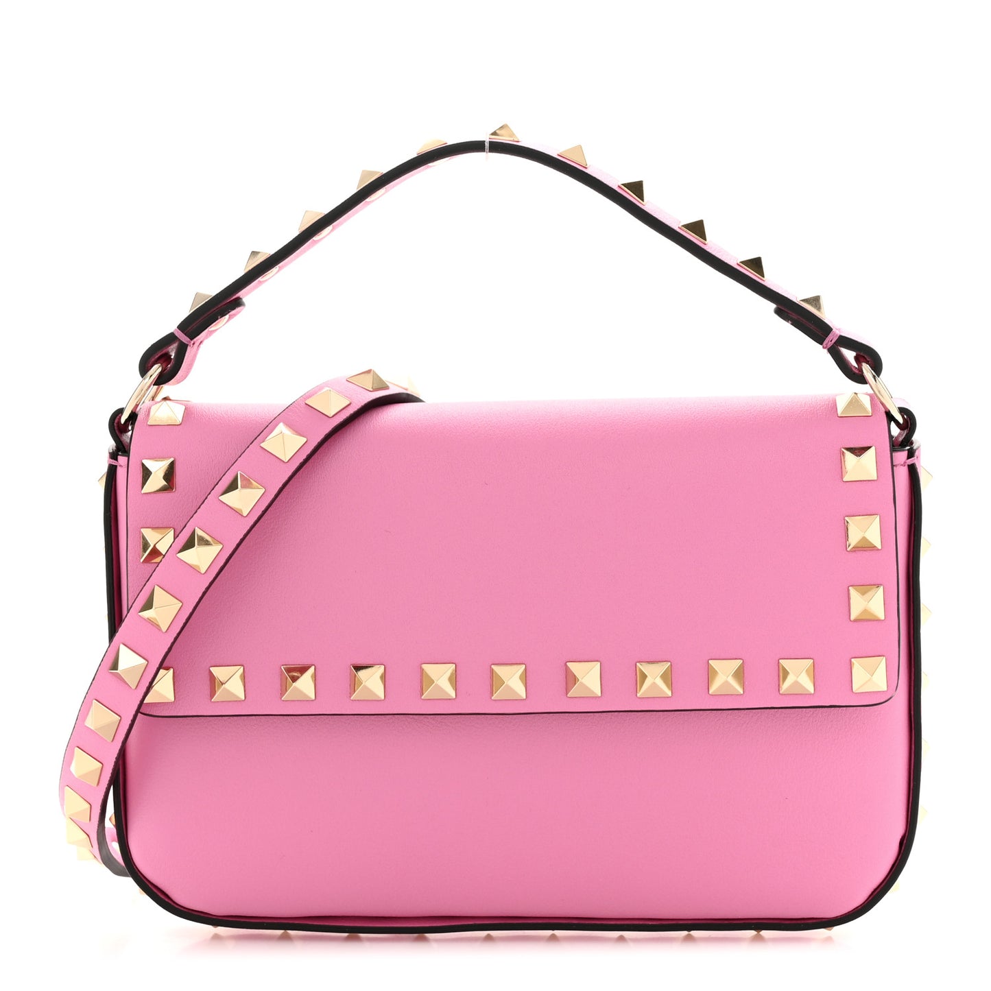 Vitello Rockstud Crossbody Pouch Dawn Pink