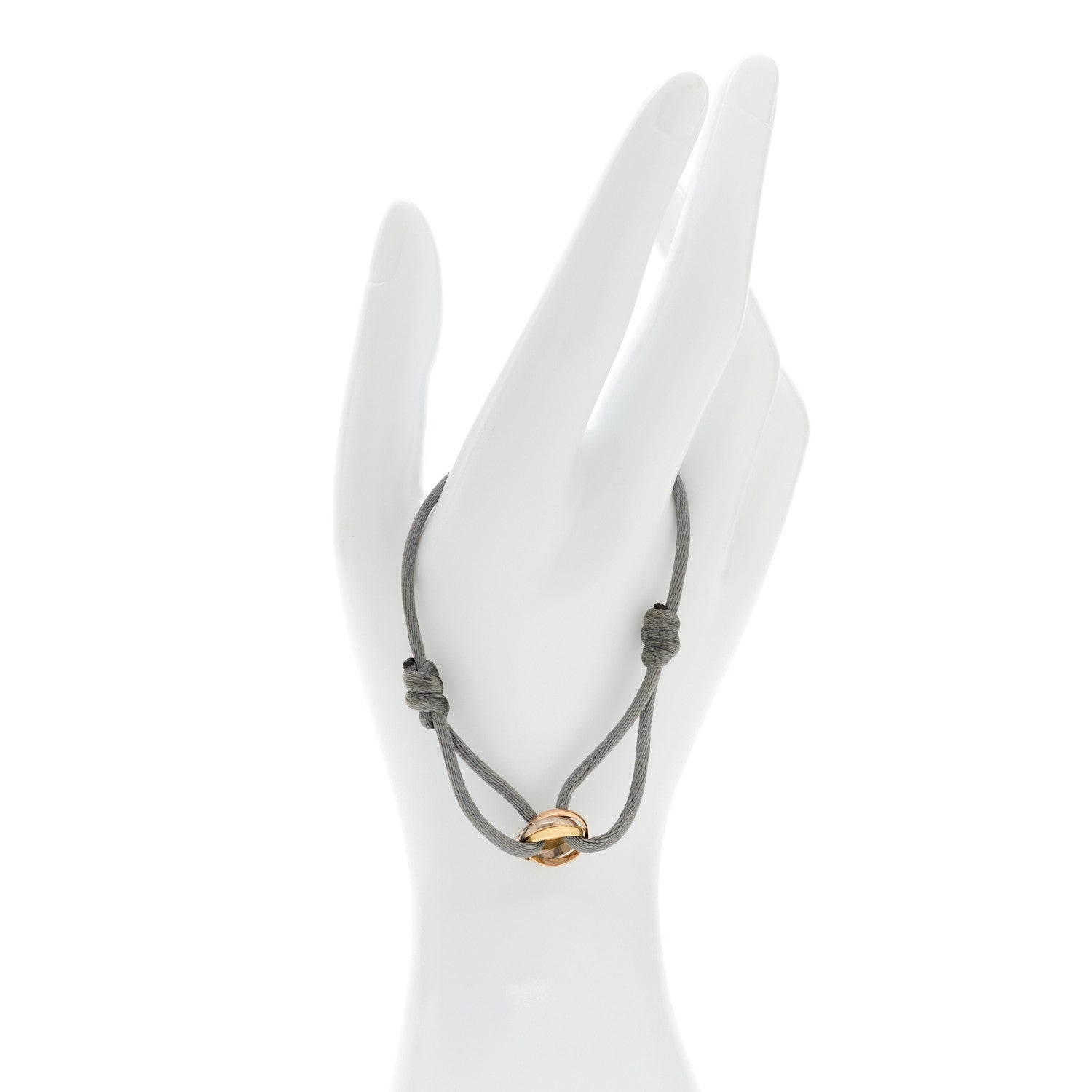 Cartier 18k Pink Yellow White Gold Trinity Adjustable Cord Bracelet Grey 2 of 5
