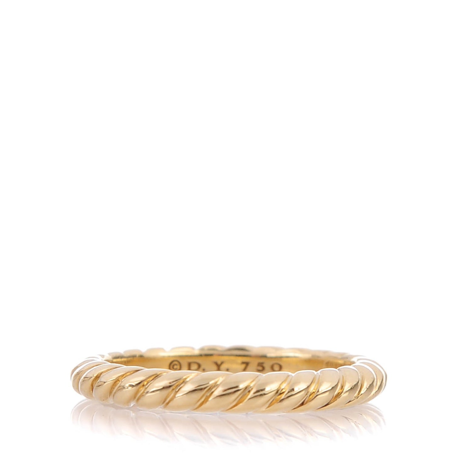 18K Yellow Gold 2mm Cable Band Ring 6.5