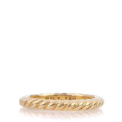 David Yurman 18K Yellow Gold 2mm Cable Band Ring 6.5 1 of 4