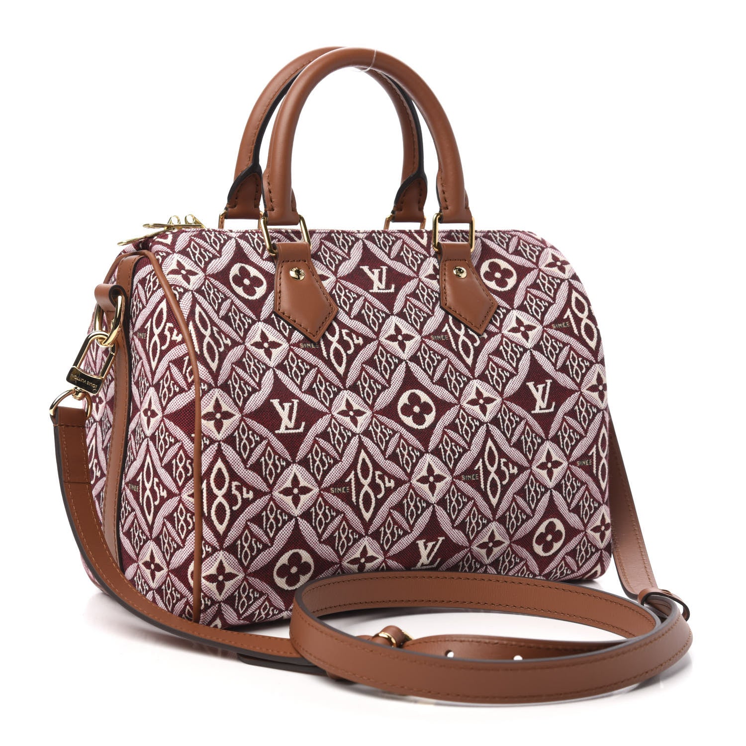 Louis Vuitton Jacquard Since 1854 Speedy Bandouliere 25 Bordeaux 3 of 12