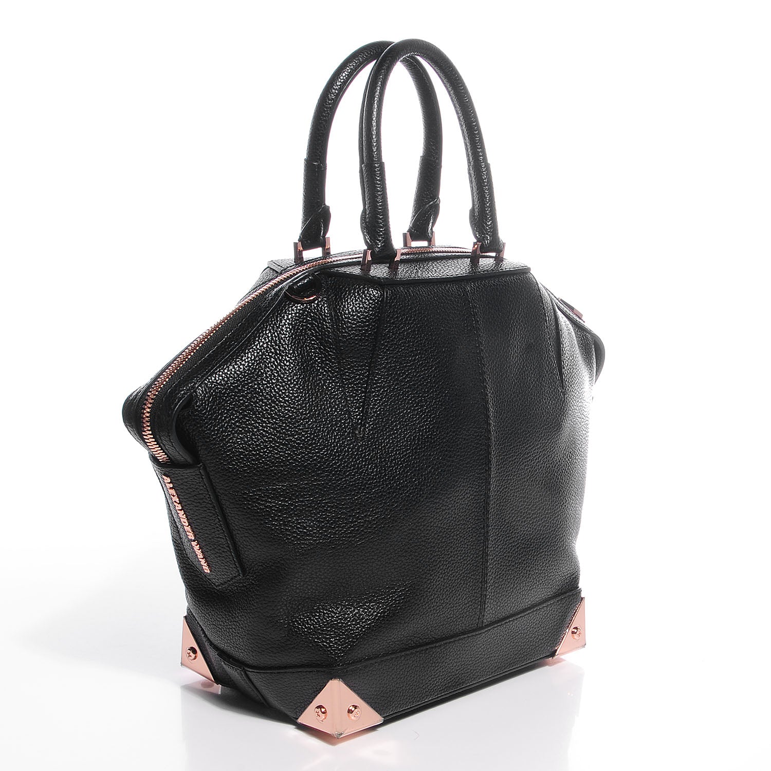 Alexander Wang Pebbled Leather Small Emile Soft Black With Rose Gold Hardware 3 of 7