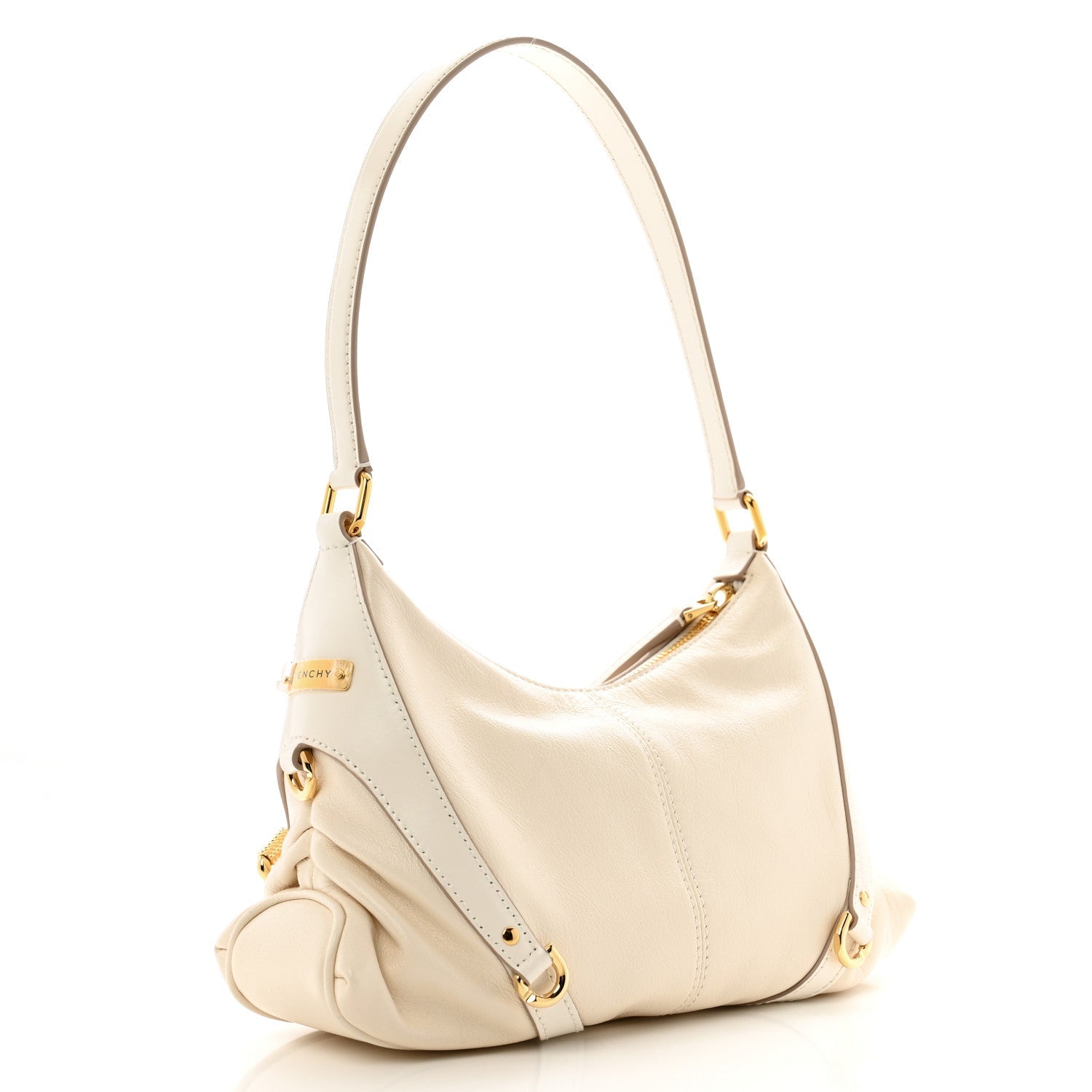 Givenchy Tumbled Calfskin Voyou Harness Shoulder Bag White 2 of 9