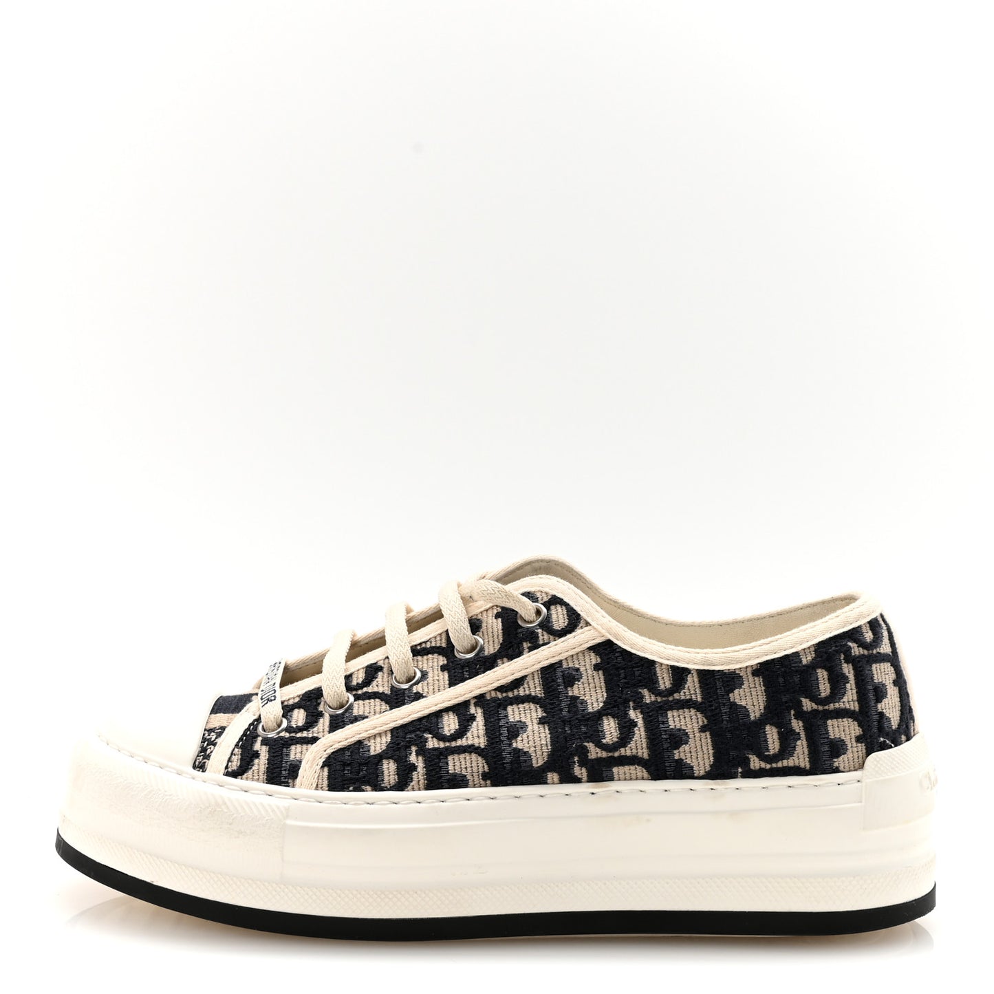 Canvas Oblique Walk'N'Dior Low Top Platform Sneakers 38 Deep Blue