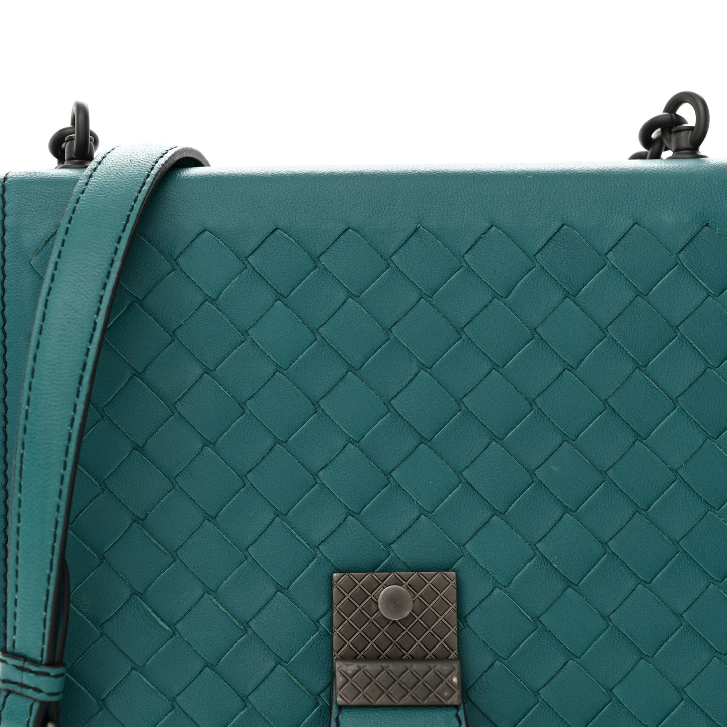 Nappa Intrecciato Small Runway Shoulder Bag Canard
