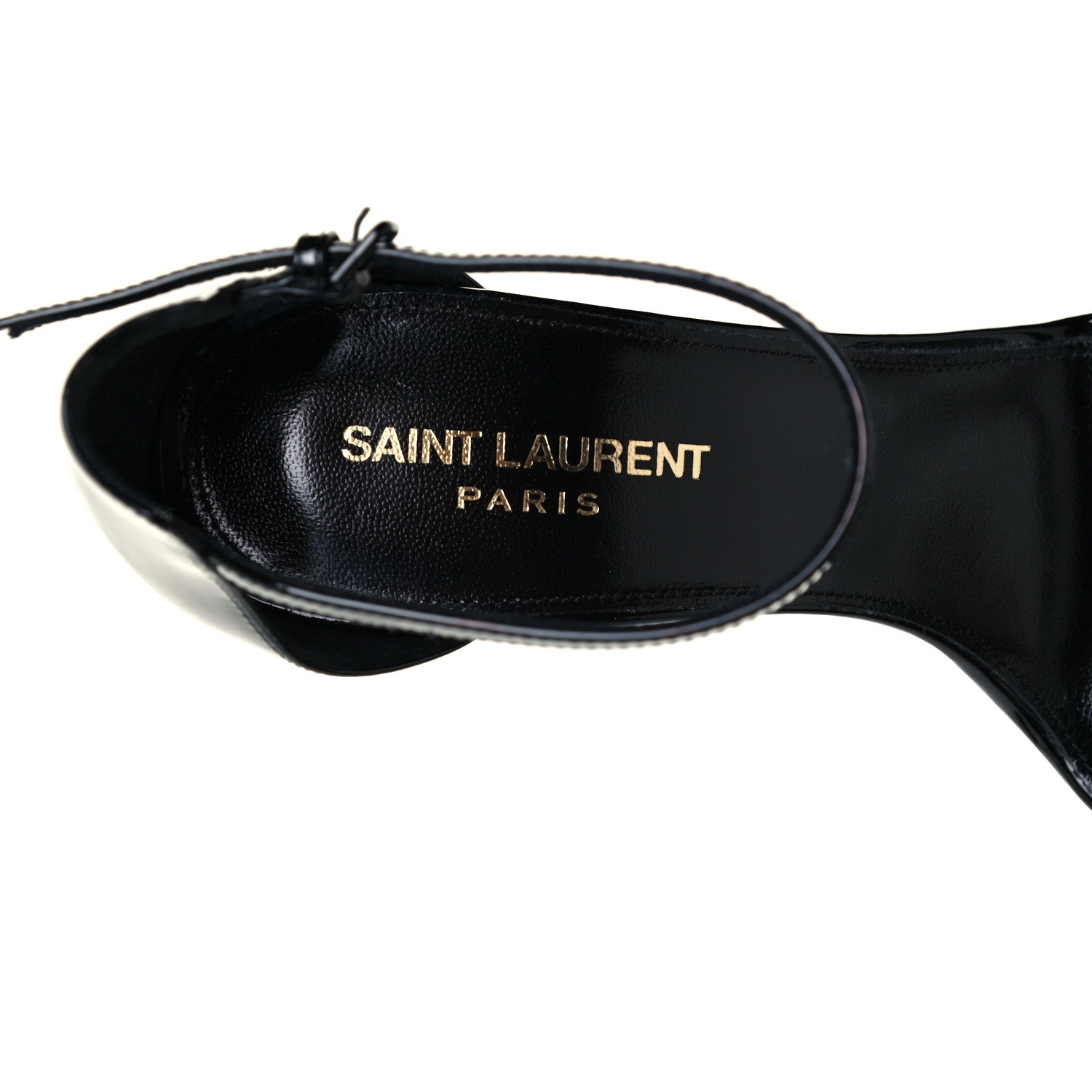 Saint Laurent Patent Calfskin Opyum 110 Sandals 38 Black 9 of 9