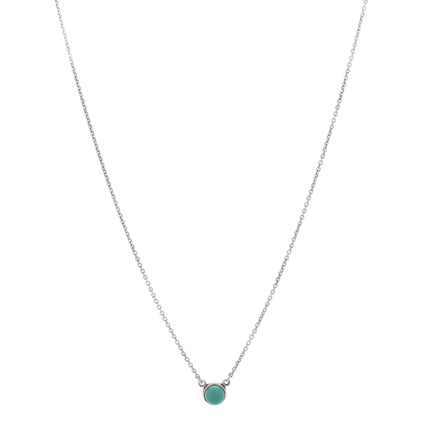 Sterling Silver Turquoise Elsa Peretti Color by the Yard Pendant Necklace