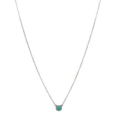 Tiffany Sterling Silver Turquoise Elsa Peretti Color by the Yard Pendant Necklace 1 of 5