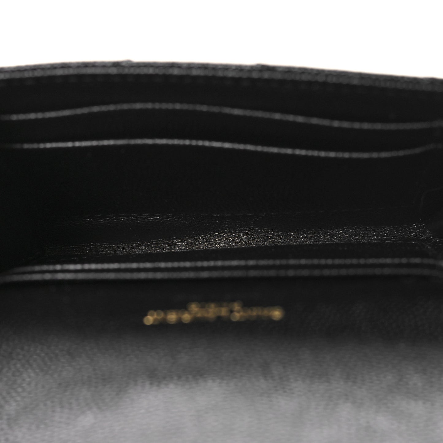 Grain De Poudre Matelasse Chevron Small Monogram Envelope Wallet Black