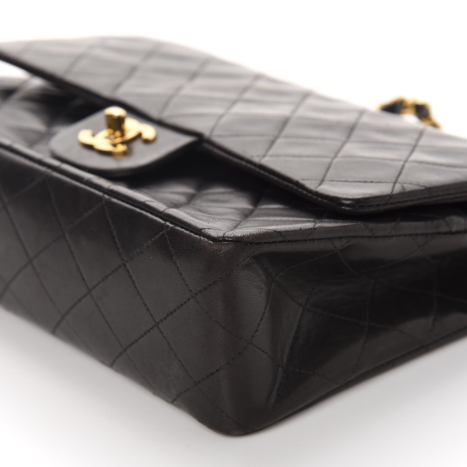 Chanel Lambskin Quilted Medium Double Flap Black 7 of 12