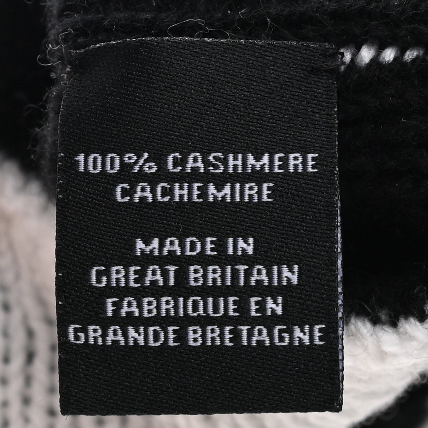 Chanel Cashmere CC Fingerless Gloves White Black 3 of 4