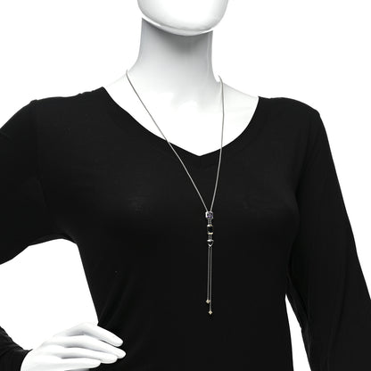 David Yurman Sterling Silver 18K Yellow Gold Diamond Amethyst Hampton Blue Topaz Iolite Novella Y Necklace 2 of 4