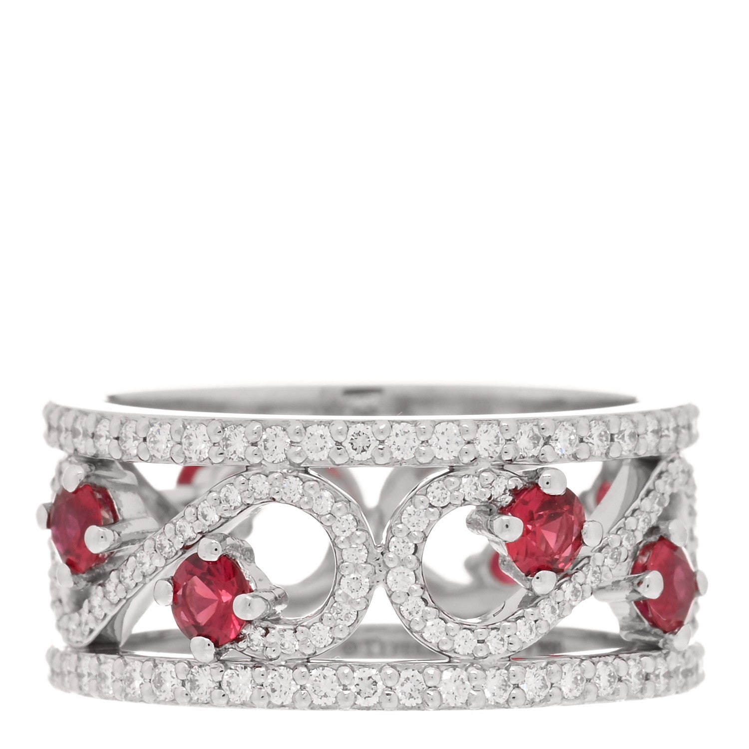 Tiffany Platinum Diamond Ruby Enchant Scroll Ring 53 6.25 1 of 5
