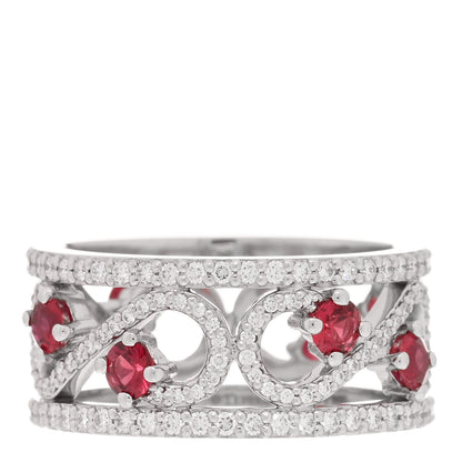 Tiffany Platinum Diamond Ruby Enchant Scroll Ring 53 6.25 1 of 5