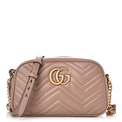 Gucci Calfskin Matelasse Small GG Marmont Chain Shoulder Bag Porcelain Rose 1 of 7