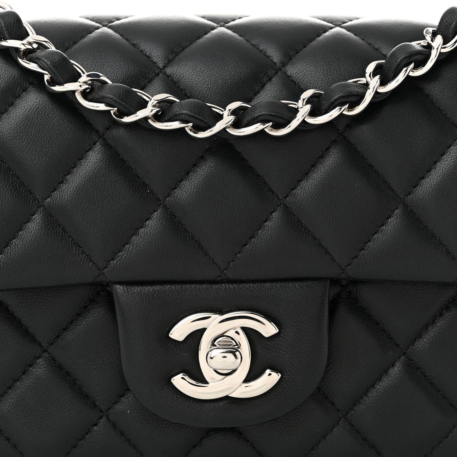 Chanel Lambskin Quilted Mini Rectangular Flap Black 8 of 11