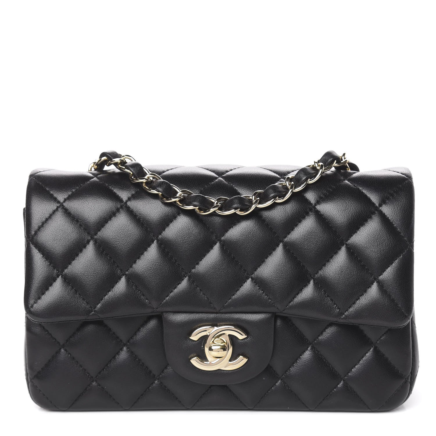 Chanel Lambskin Quilted Mini Rectangular Flap Black 1 of 10
