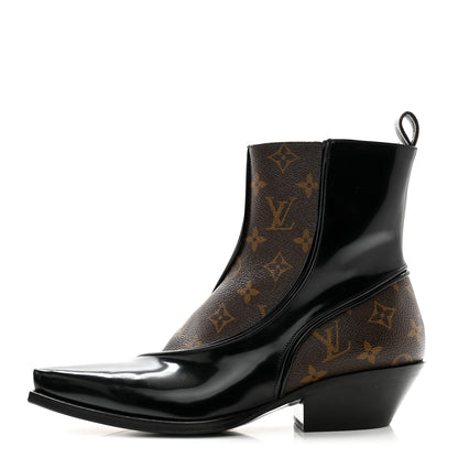 Louis Vuitton Patent Monogram Matador Ankle Boots 39 Black 1 of 14