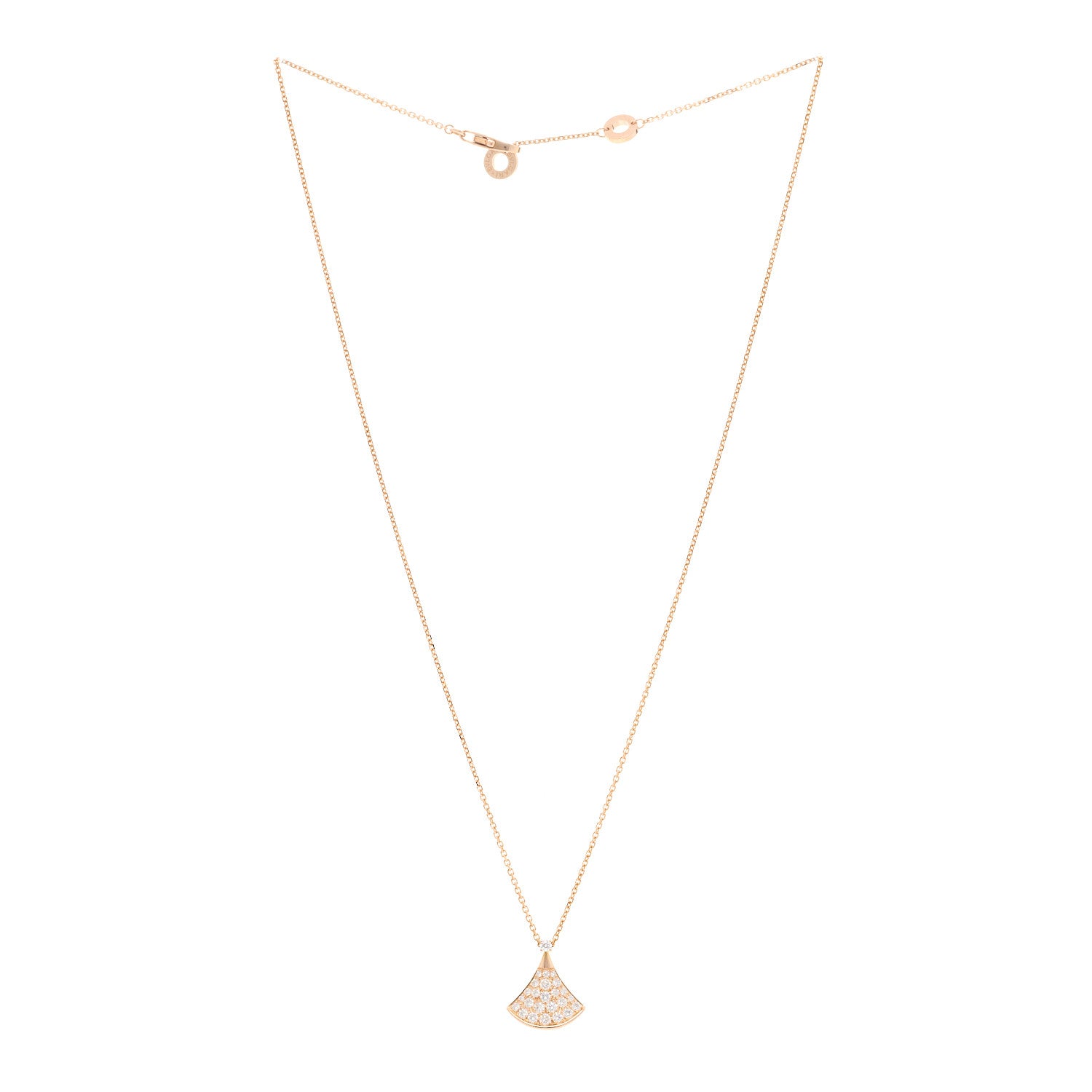 Bulgari 18K Rose Gold Diamond Divas' Dream Pave Pendant Necklace 3 of 5