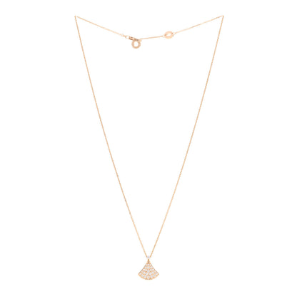 Bulgari 18K Rose Gold Diamond Divas' Dream Pave Pendant Necklace 3 of 5