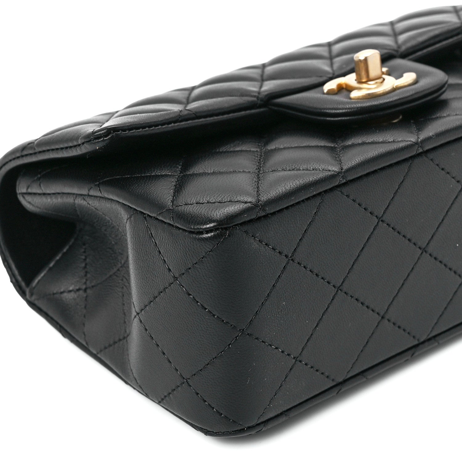 Chanel Lambskin Quilted Metal Mini Top Handle Rectangular Flap Black 11 of 13