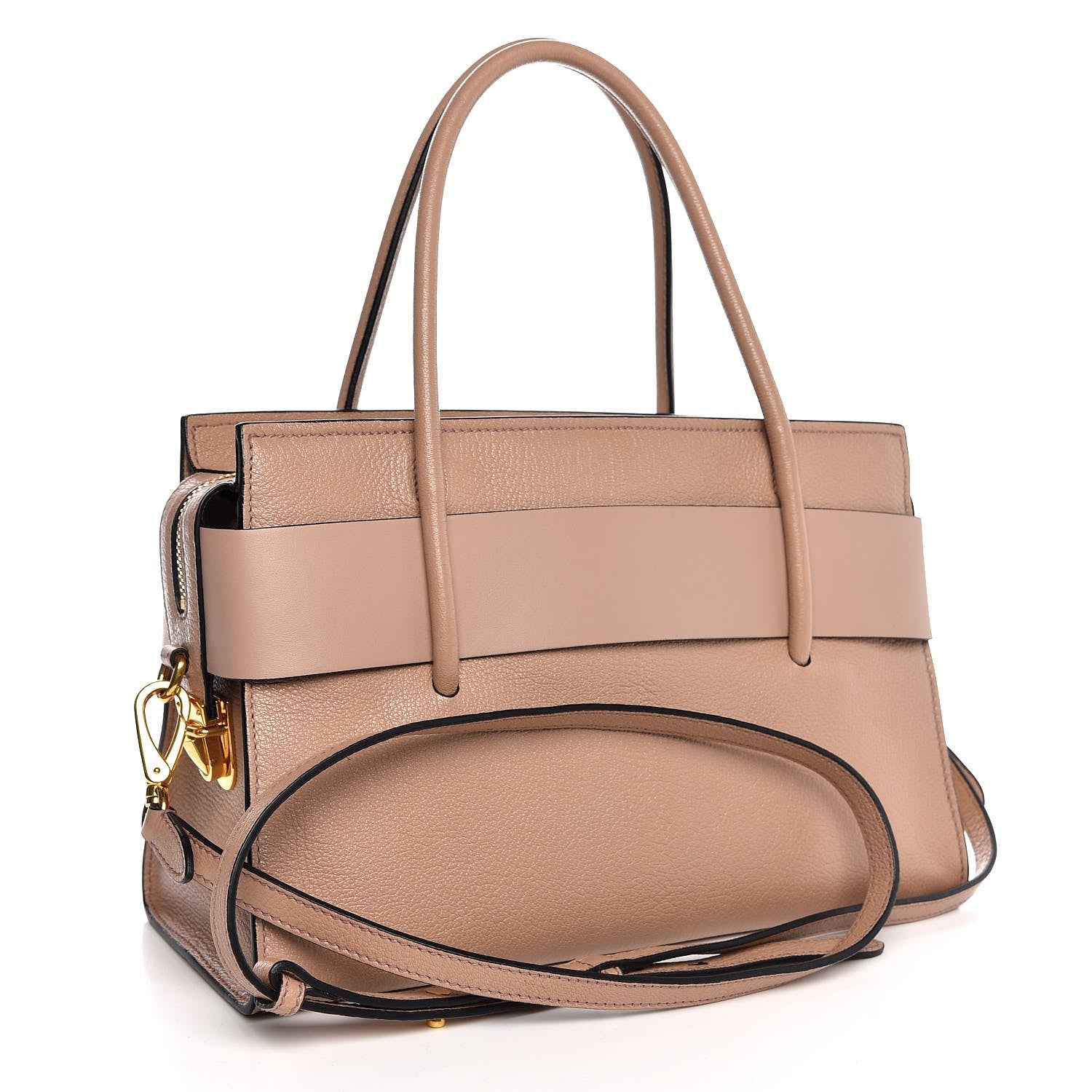 Miu Miu Goatskin Madras Fiocco Bow Top Handle Tote Cammeo 4 of 8