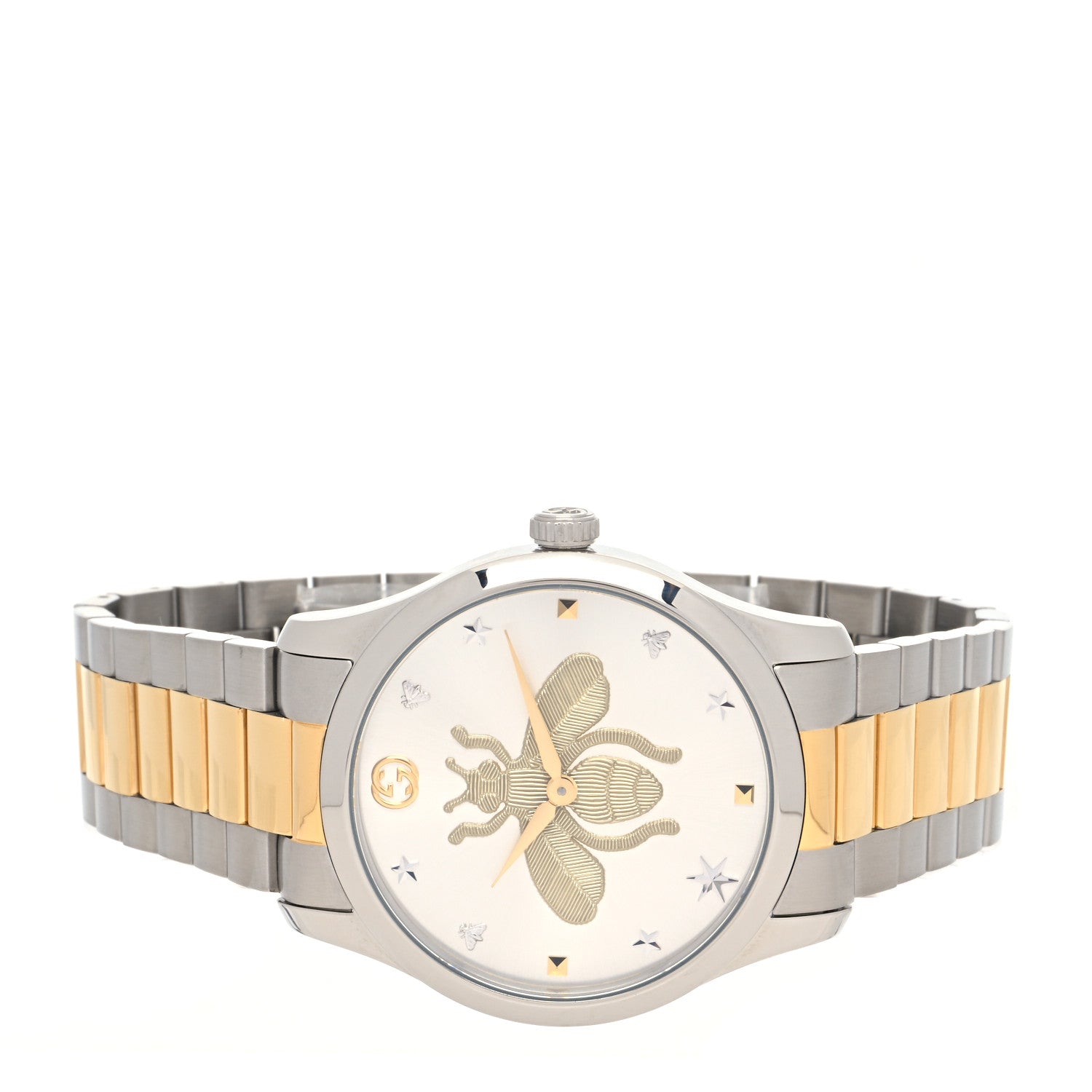 Gucci Stainless Steel 38mm G-Timeless Two Tone Bee Quartz Watch 2 of 5