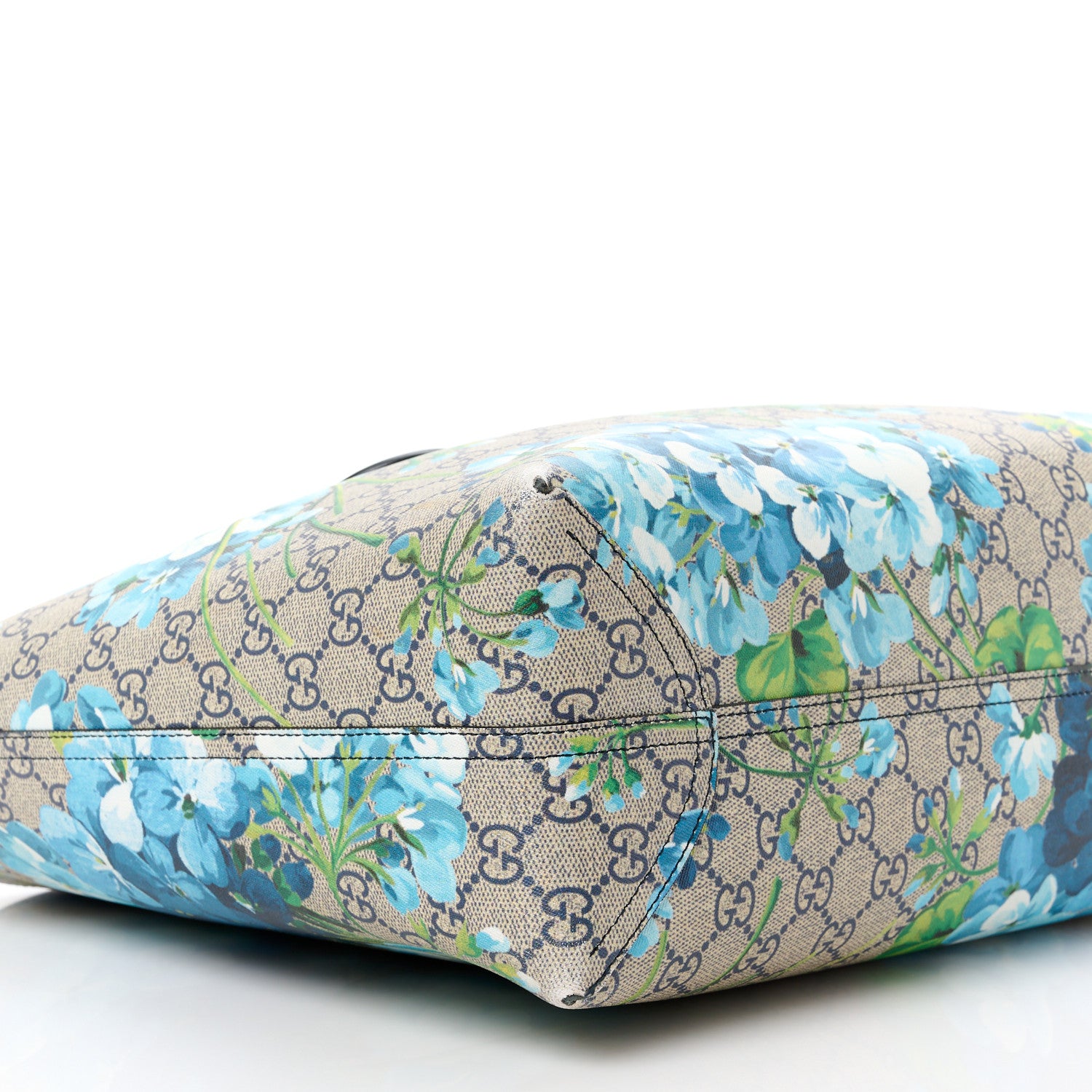 Gucci GG Supreme Monogram Blooms Medium Reversible Tote Beige Blue Navy 14 of 24