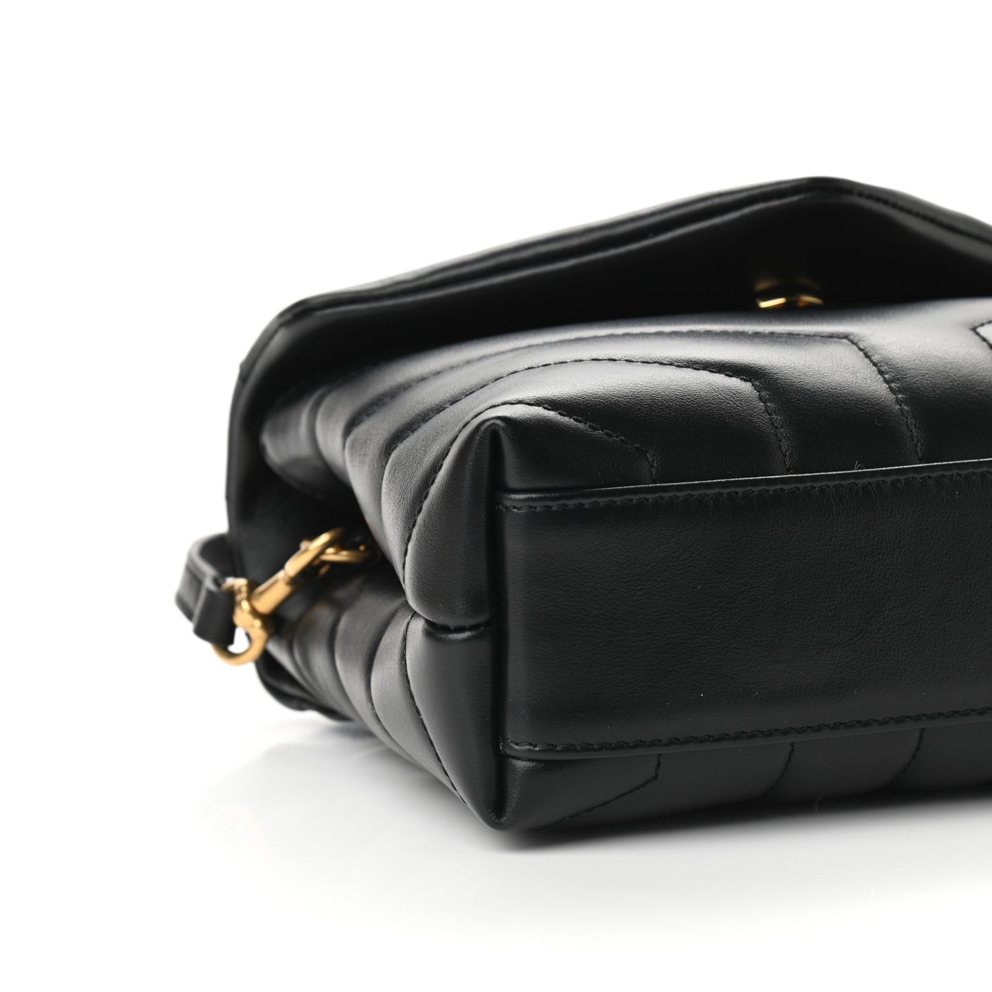 Calfskin Y Quilted Monogram Toy Loulou Crossbody Bag Black