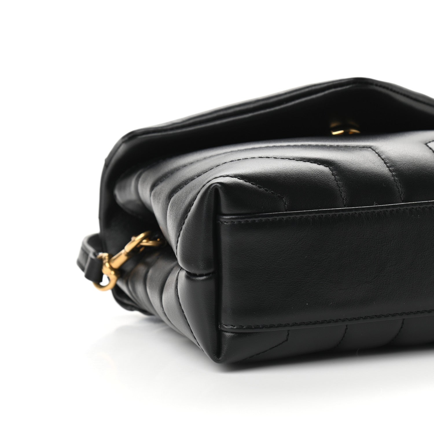 Saint Laurent Calfskin Y Quilted Monogram Toy Loulou Crossbody Bag Black 8 of 9