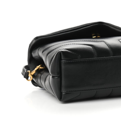 Saint Laurent Calfskin Y Quilted Monogram Toy Loulou Crossbody Bag Black 8 of 9
