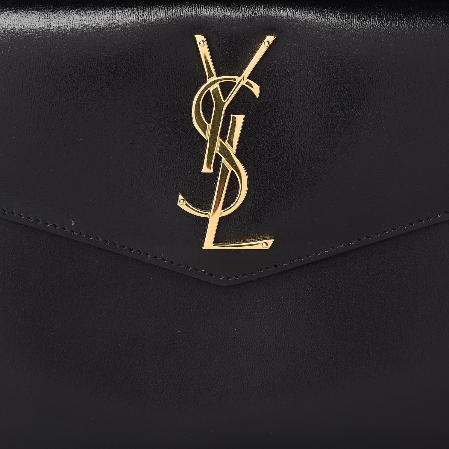 Saint Laurent Smooth Shiny Calfskin Monogram Uptown Pouch Black 8 of 12