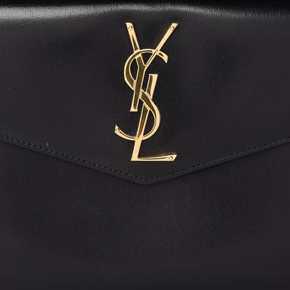 Saint Laurent Smooth Shiny Calfskin Monogram Uptown Pouch Black 8 of 12