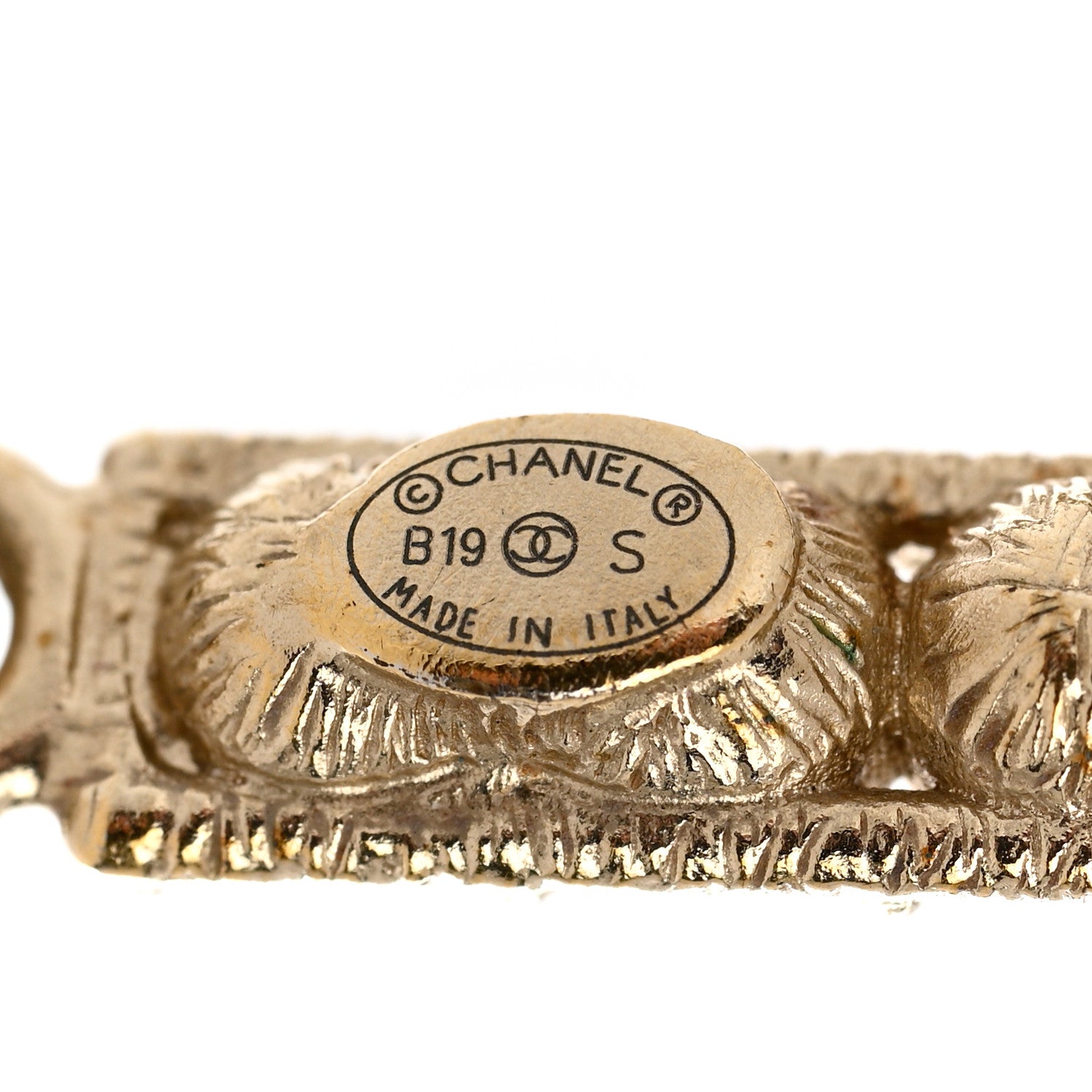 Chanel Crystal Cha-Nel Logo Drop Earrings Gold 4 of 4