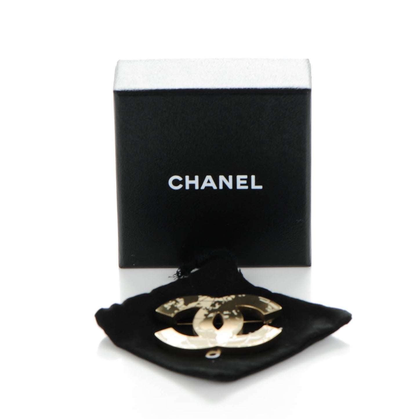 CC Map Brooch Light Gold