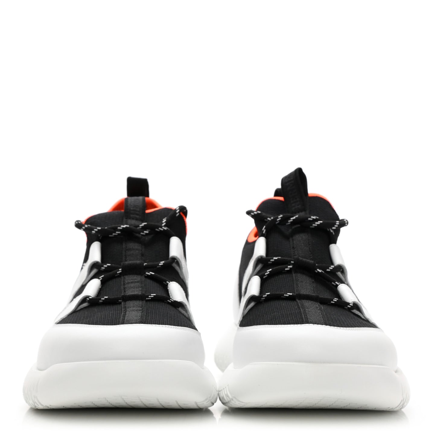 Technical Canvas Calfskin Mens Duel Sneakers 45 White Black