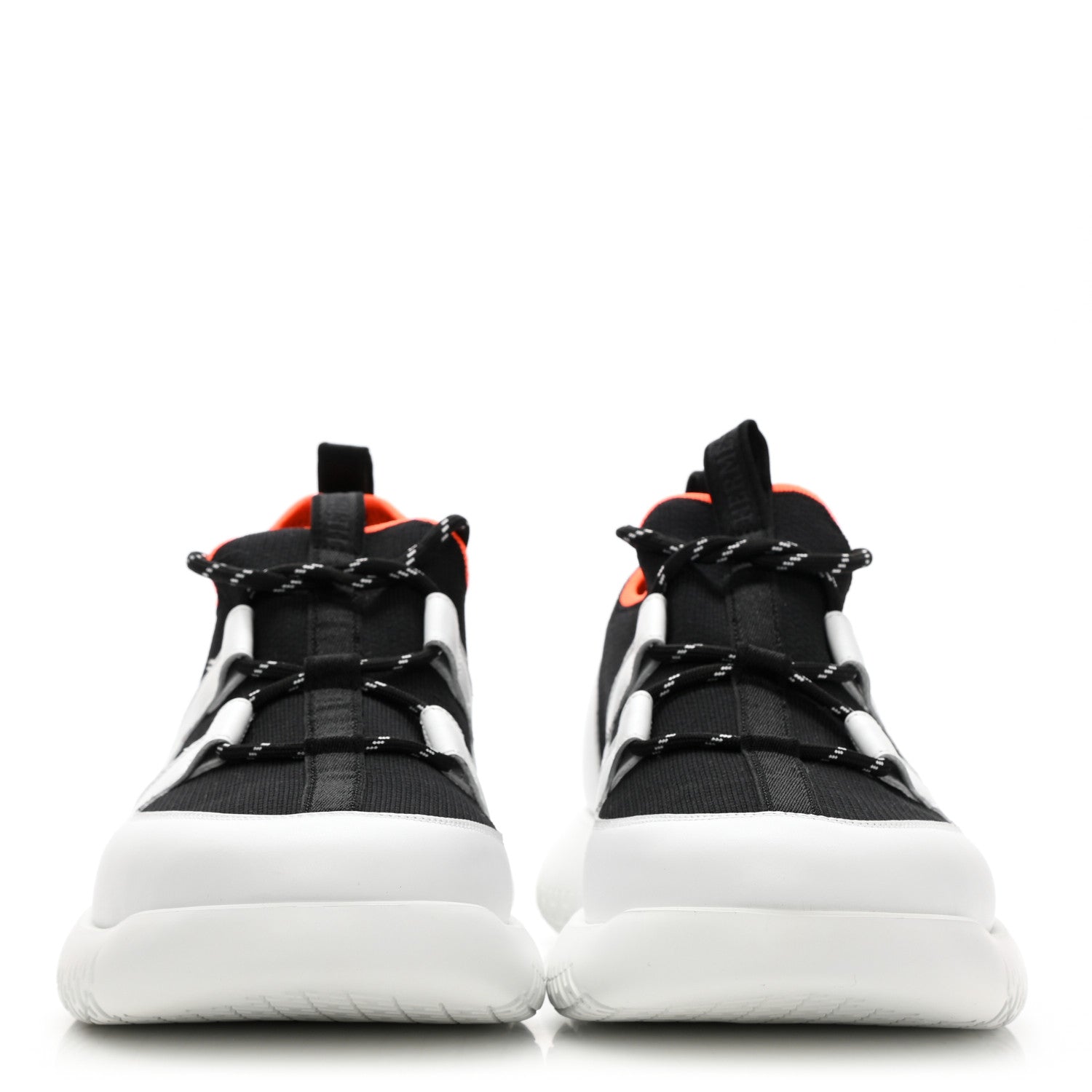 Hermes Technical Canvas Calfskin Mens Duel Sneakers 45 White Black 2 of 8