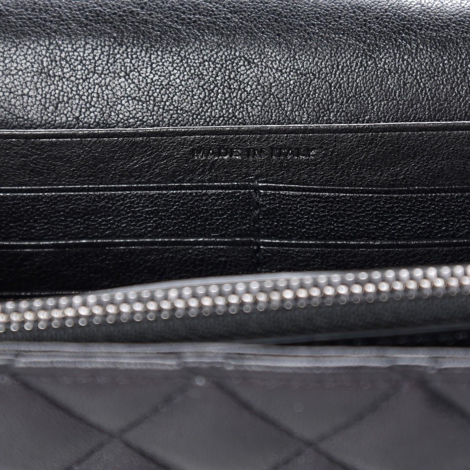 Saint Laurent Lambskin Mixed Matelasse Monogram Charms Chain Wallet Black 7 of 11
