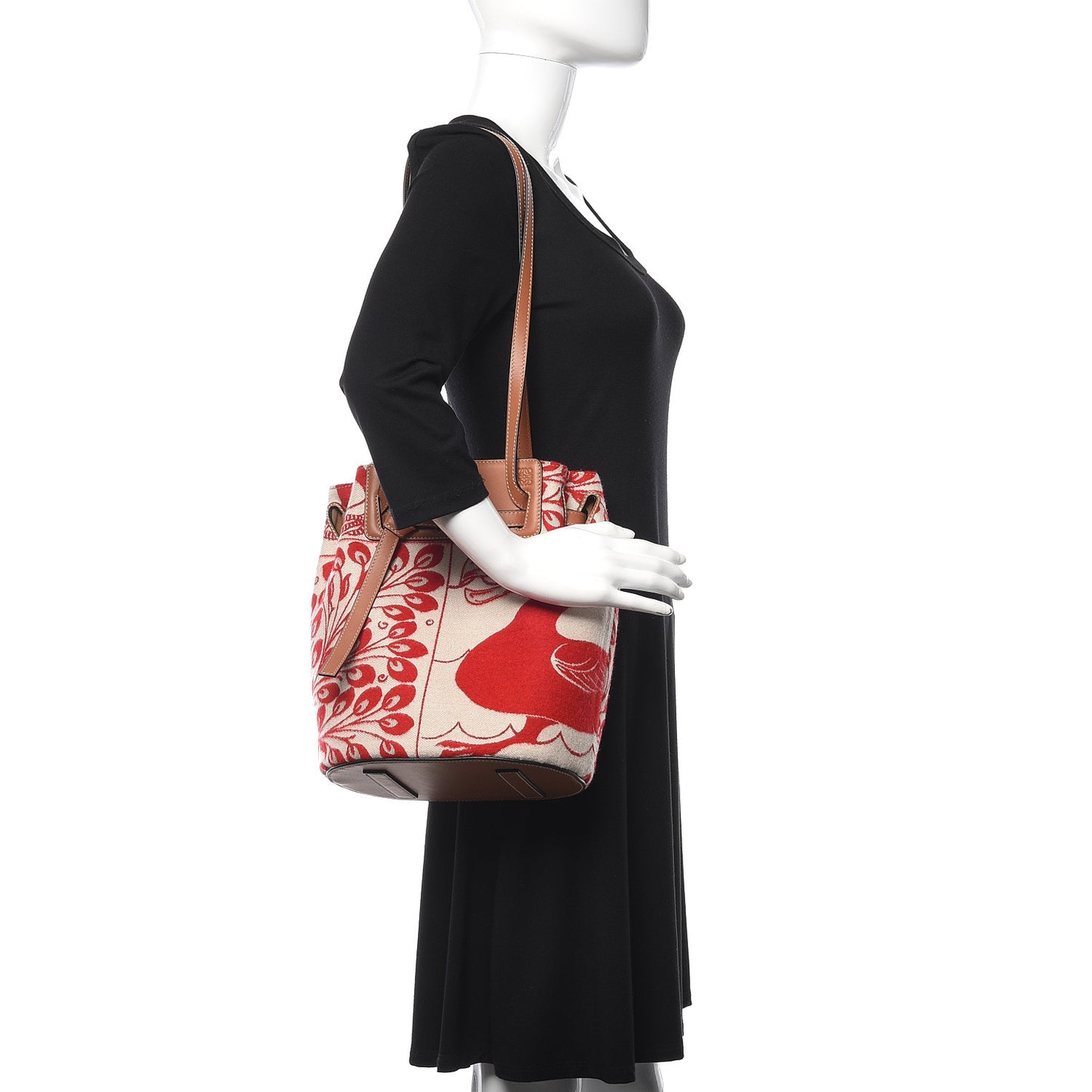 Canvas Calfskin Lazo Tiles Bucket Bag Multicolor